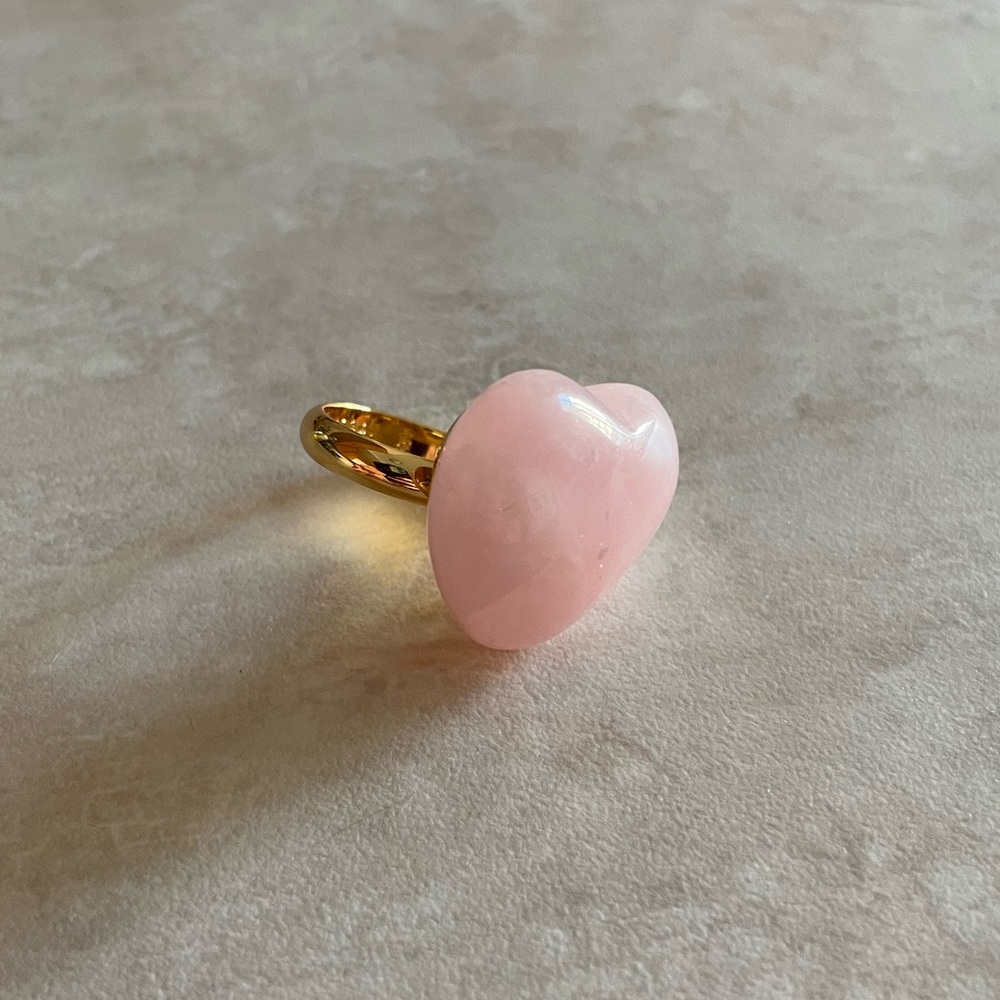 Kate Spade rose quartz heart ring